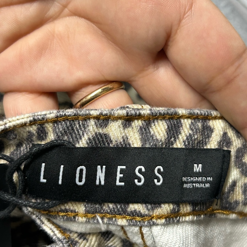 Lioness Gray Leopard Print Jeans